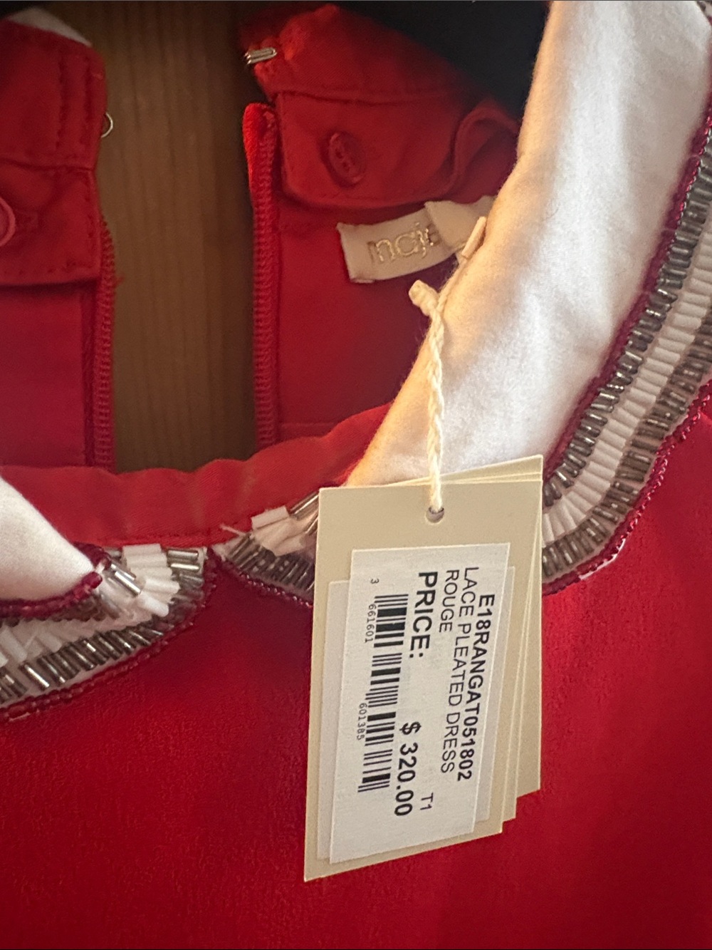 NWT Maje Sz 1 (Sm) Red Sleeveless Mini Dress with Removeable Peter Pan Collar - Picture 4 of 7